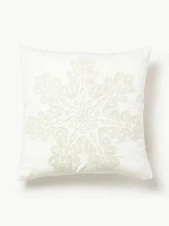 Westwing Collection Samt-Kissenhülle Celeste mit winterlichem Motiv