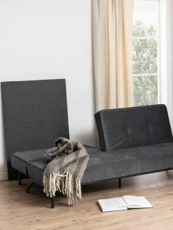 Westwing Samt-Schlafsofa Perugia (3-Sitzer)