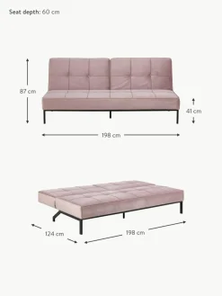 Westwing Samt-Schlafsofa Perugia (3-Sitzer)