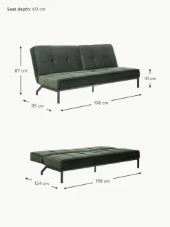 Westwing Samt-Schlafsofa Perugia (3-Sitzer)