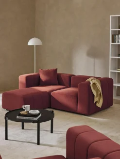 Westwing Collection Samt-Sofa-Hocker Lena