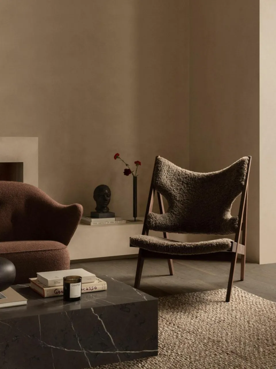 Audo Copenhagen Schaffell-Loungesessel Knitting