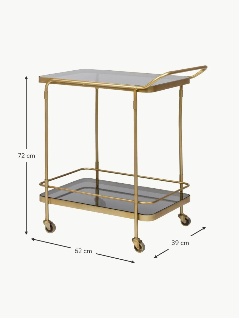 Bizzotto Servierwagen Orabel mit Glasplatten