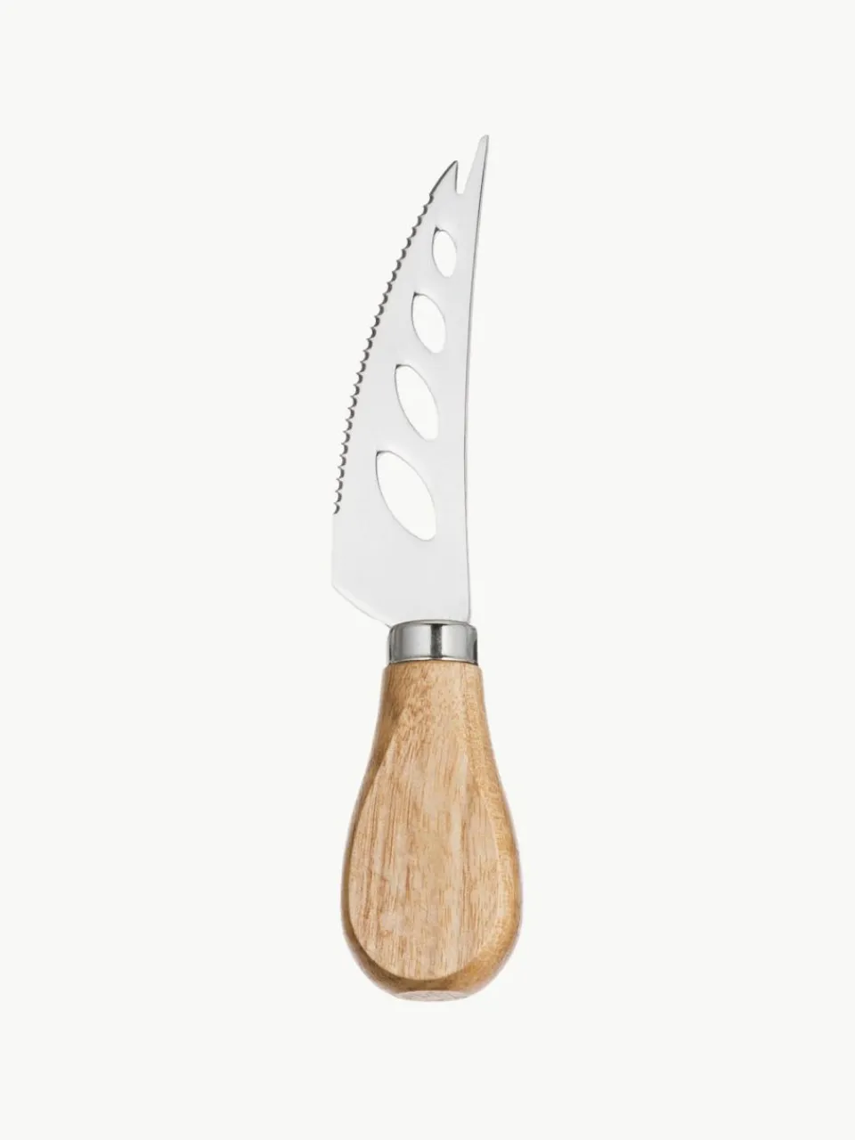 Andrea House Silberne Käsemesser Frija mit Akazienholzgriff, 5er-Set