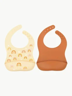 Kinder A Little Lovely Company Silikon-Lätzchen Rainbows, 2er-Set