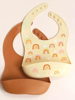 Kinder A Little Lovely Company Silikon-Lätzchen Rainbows, 2er-Set