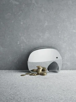 Georg Jensen Spardose Moneyphant aus Edelstahl