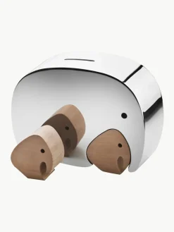 Georg Jensen Spardose Moneyphant mit Eichenholz-Deko