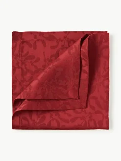 Westwing Collection Stoffservietten Hollyn mit winterlichem Motiv, 4 Stück
