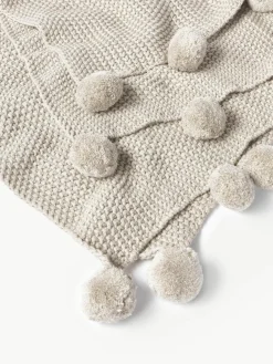 Westwing Collection Strickdecke Molly mit Pompoms