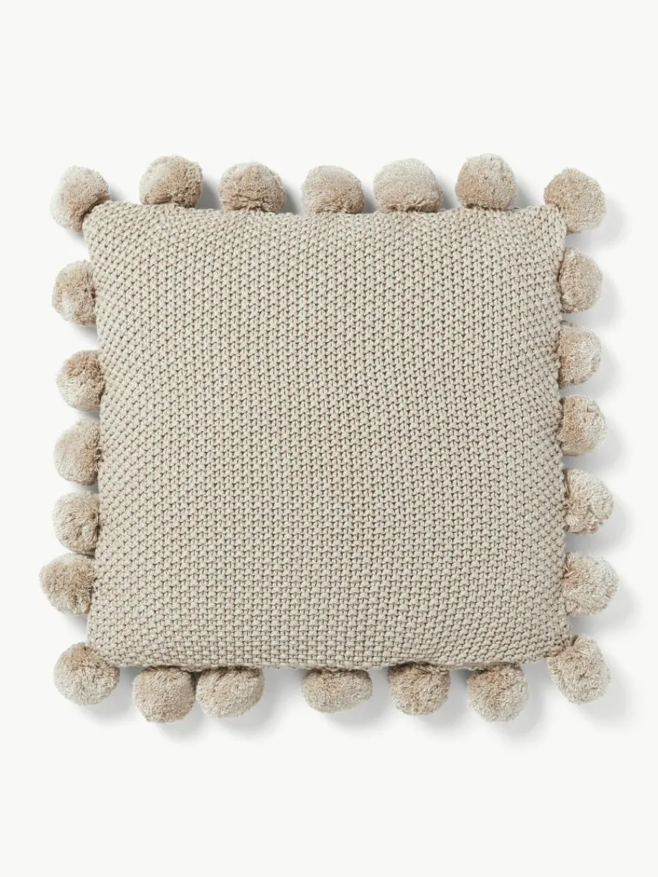 Westwing Collection Strick-Kissenhülle Molly mit Pompoms