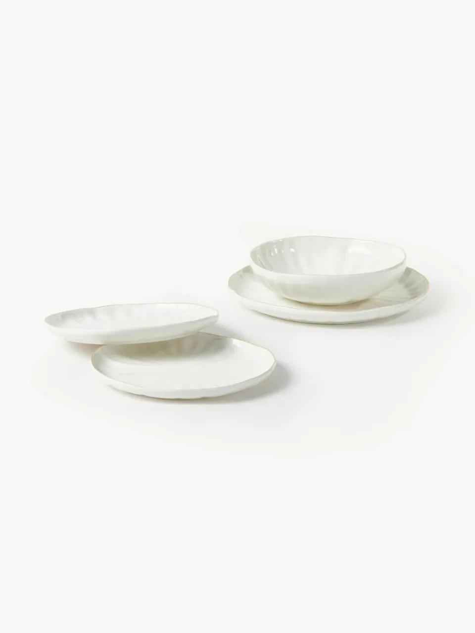 Westwing Collection Suppenteller Sali mit Relief, 2 Stück