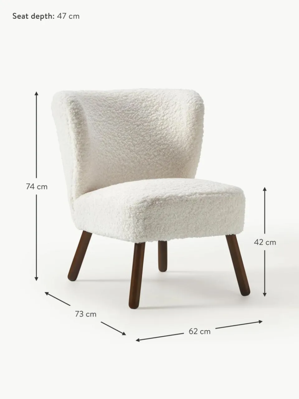 Westwing Collection Teddy-Cocktailsessel Robine