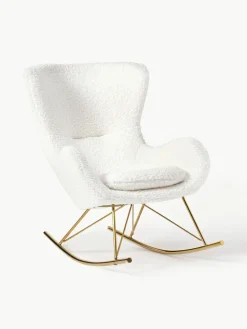 Westwing Collection Teddy-Schaukelstuhl Wing mit Metall-Beinen