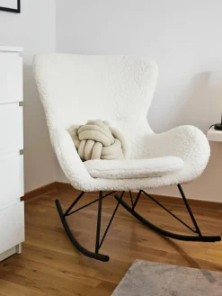 Westwing Collection Teddy-Schaukelstuhl Wing mit Metall-Beinen