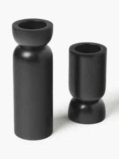 Westwing Collection Teelichthalter Matti aus Mangoholz, 2er-Set
