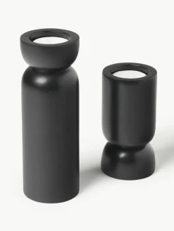Westwing Collection Teelichthalter Matti aus Mangoholz, 2er-Set