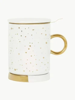 Westwing Teetasse Astre mit Sieb, Deckel und Untertasse