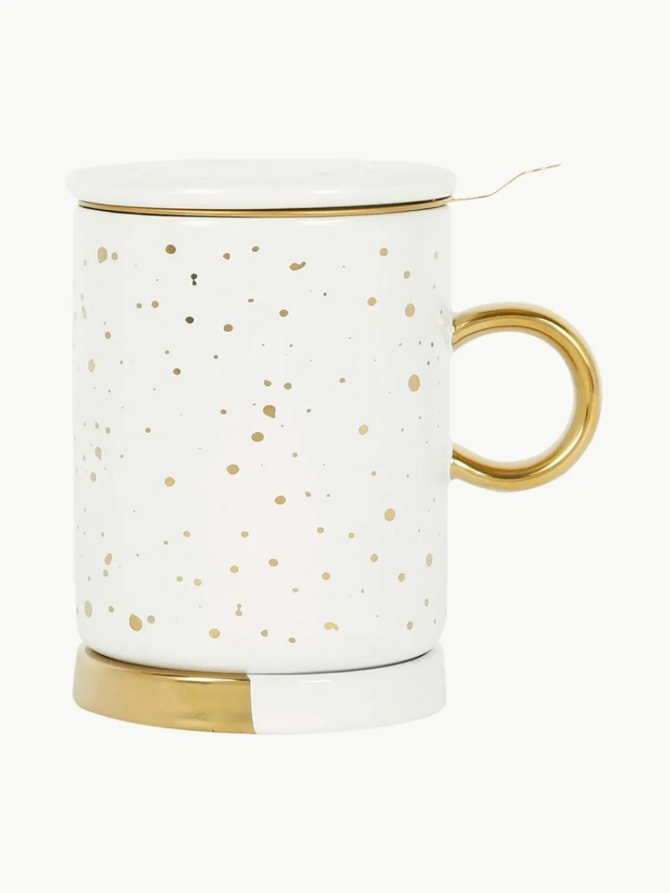 Westwing Teetasse Astre mit Sieb, Deckel und Untertasse