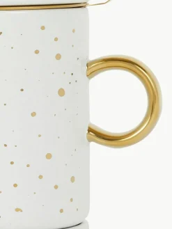 Westwing Teetasse Astre mit Sieb, Deckel und Untertasse