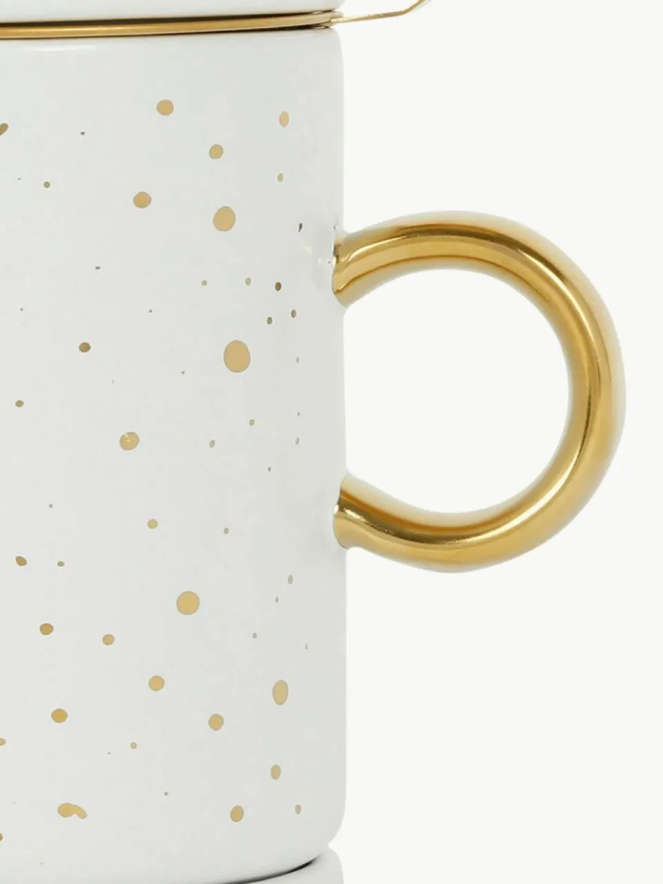 Westwing Teetasse Astre mit Sieb, Deckel und Untertasse