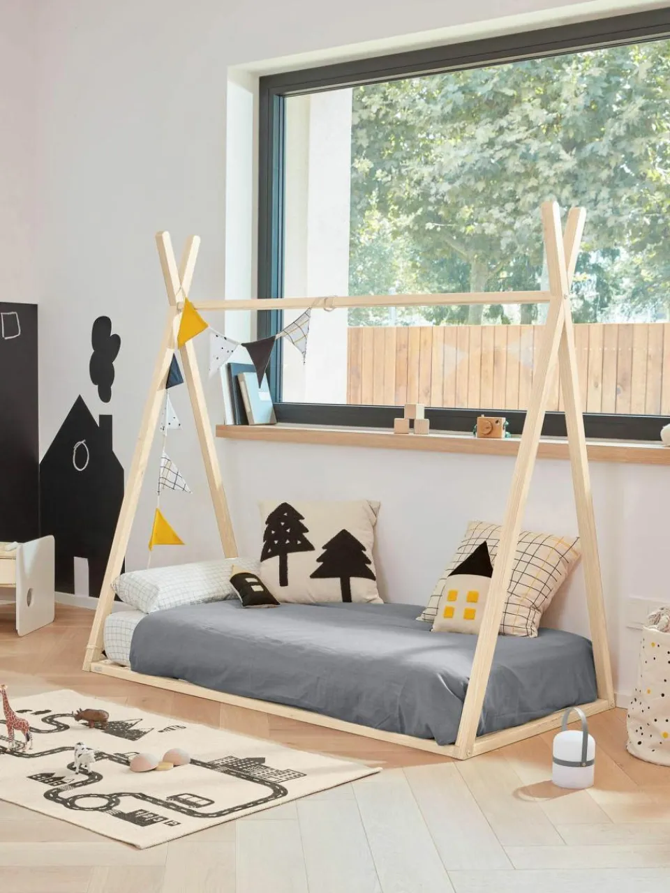 Kinder Westwing Tipi-Kinderbett Maralis aus Buchenholz, 70 x 140 cm