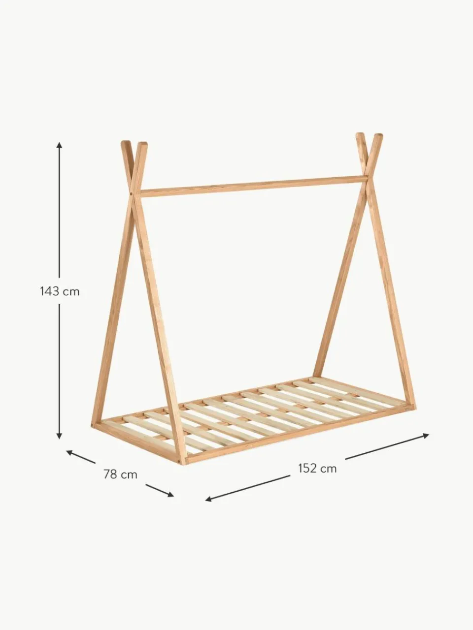 Kinder Westwing Tipi-Kinderbett Maralis aus Buchenholz, 70 x 140 cm