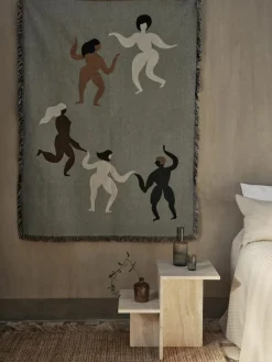 ferm LIVING Travertin-Beistelltisch Distinct mit zwei Tischplatten