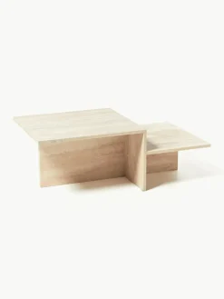 ferm LIVING Travertin-Couchtisch Distinct mit zwei Tischplatten