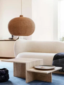 ferm LIVING Travertin-Couchtisch Distinct mit zwei Tischplatten