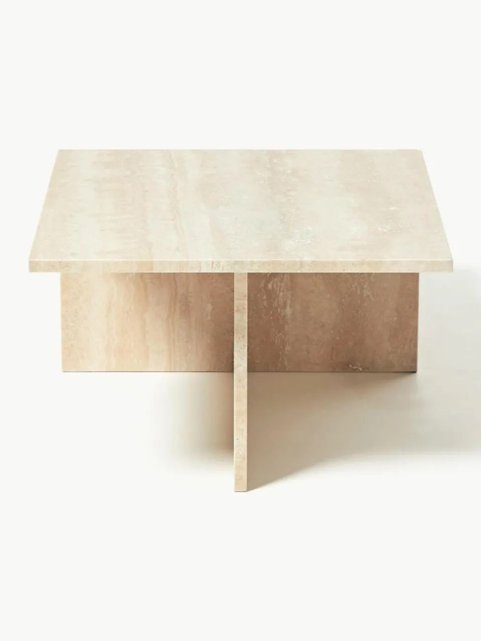 ferm LIVING Travertin-Couchtisch Distinct mit zwei Tischplatten