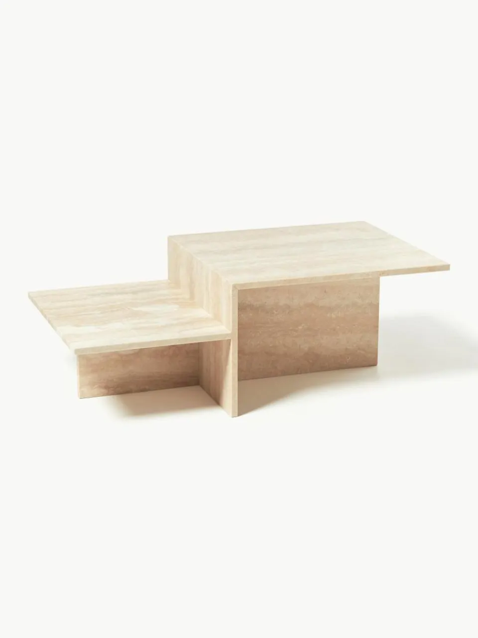ferm LIVING Travertin-Couchtisch Distinct mit zwei Tischplatten