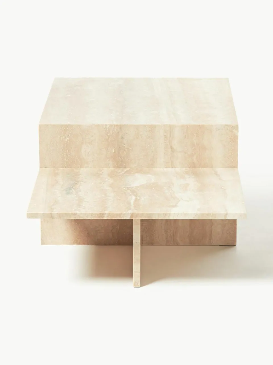 ferm LIVING Travertin-Couchtisch Distinct mit zwei Tischplatten