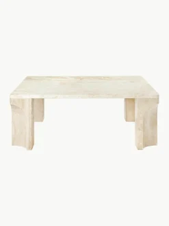 GUBI Travertin-Couchtisch Doric, B 80 cm