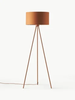 Westwing Collection Tripod Stehlampe Cella mit Stoffschirm