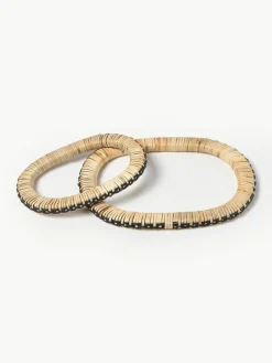 ferm LIVING Untersetzer Weave aus Rattan und Mangoholz, 2er-Set