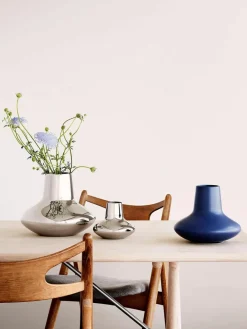 Georg Jensen Vase Henning Koppel aus Edelstahl, H 19 cm