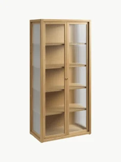 ferm LIVING Vitrine Reed mit geriffeltem Glas