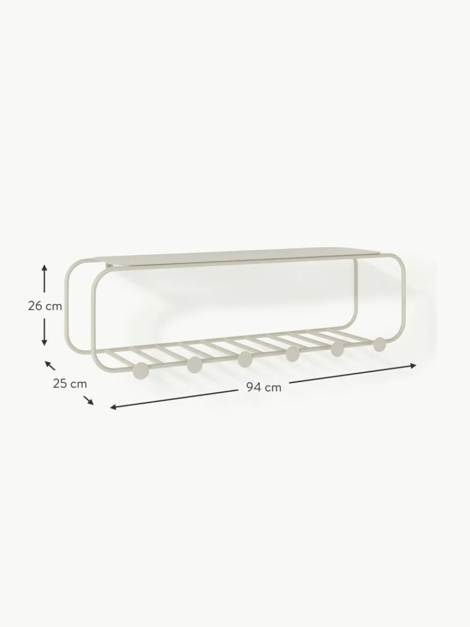 Westwing Collection Wandgarderobe Nash aus Metall