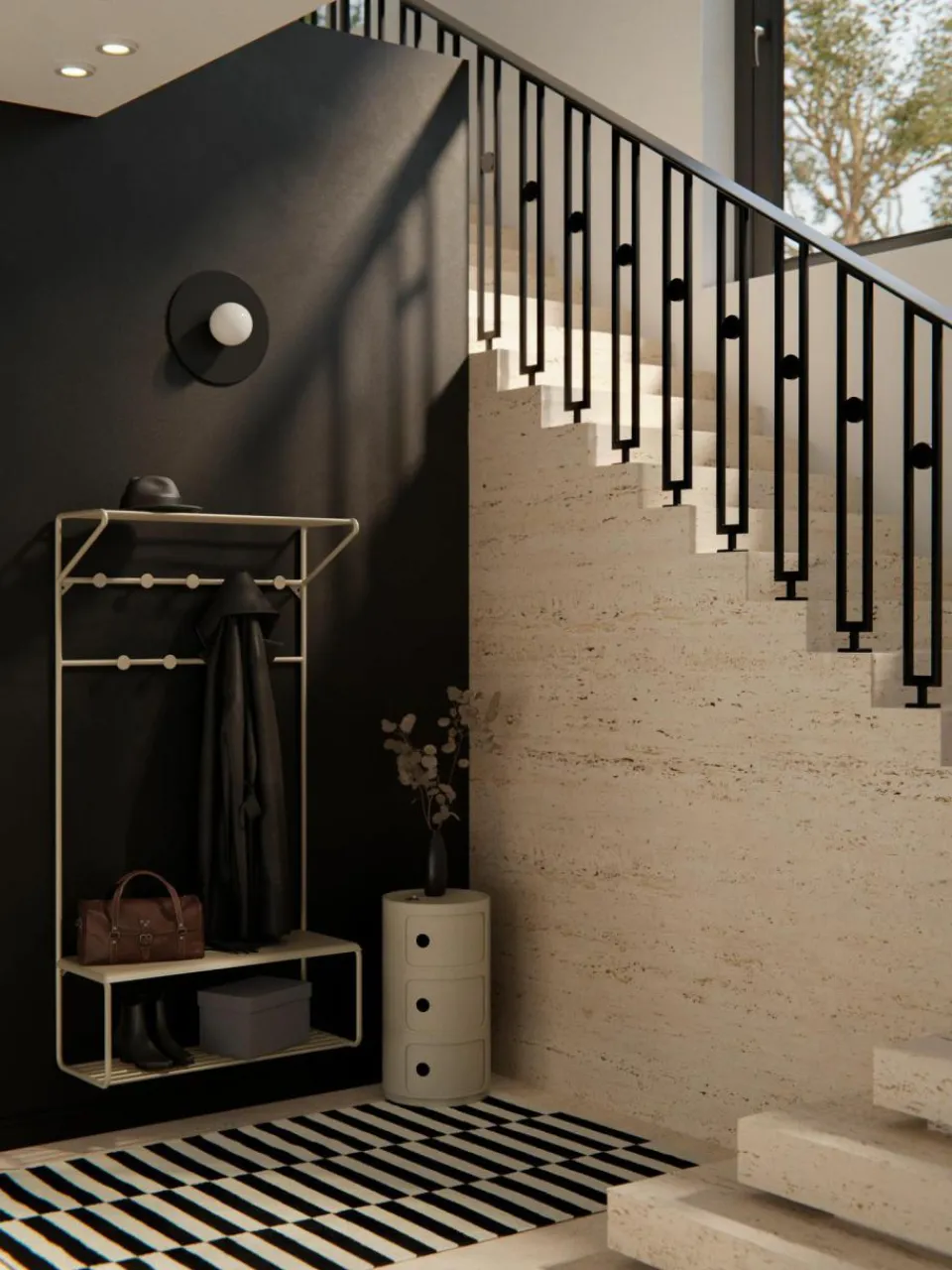 Westwing Collection Wand-Garderobe Nash aus Metall