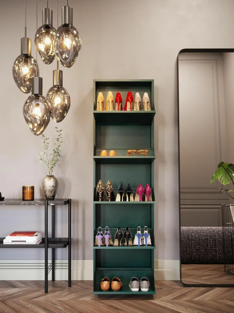Kare Design Wand-Schuhschrank Caruso mit Klappfächern