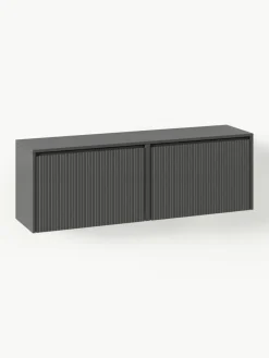 Westwing Collection Wand-Schuhschrank Shea mit Klappfächern und geriffelter Front