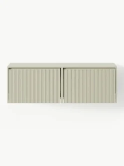 Westwing Collection Wand-Schuhschrank Shea mit Klappfächern und geriffelter Front