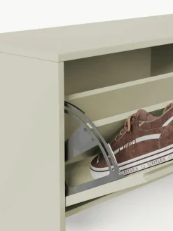 Westwing Collection Wand-Schuhschrank Shea mit Klappfächern und geriffelter Front