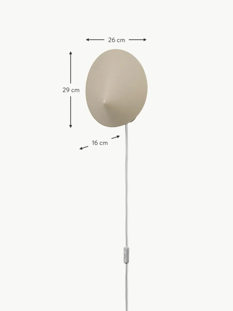 ferm LIVING Wandstrahler Arum mit Stecker, verstellbar