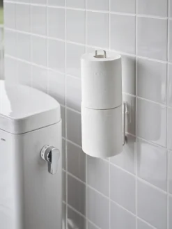Yamazaki Wand-Toilettenpapierhalter Tower mit Klebehaken