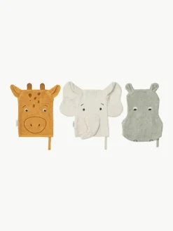 Kinder Liewood Waschhandschuhe Sylvester aus Bio-Baumwolle, 3er-Set