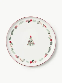 Westwing Collection Weihnachtliche Servierplatte Eve aus Porzellan
