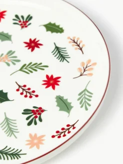 Westwing Collection Weihnachtliches Geschirr-Set Eve aus Porzellan, 4 Personen (12-tlg.)