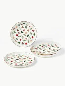 Westwing Collection Weihnachtliches Geschirr-Set Eve aus Porzellan, 4 Personen (12-tlg.)